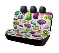 MSYKANIX Cute Watercolor Ice Cream Car Rear Seat Covers Interior for Trucks SUV,Funny Cartoon Summer Theme Fruit Lemon Kiwi Cherry Automotive Accessories