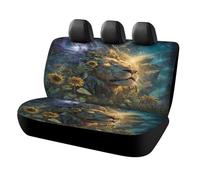 MSYKANIX Fantasy Abstract Lion Car Cover Set for Rear Bench Seat with Polyester,Vintage Colorful Spring Garden Floral Sunflower Outer Space Starry Sky Back Covers Universal