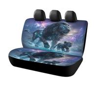 MSYKANIX Fantasy Abstract Lion Car Rear Seat Covers Interior for Trucks SUV,Colorful Cool Forest Night Mountain Wildlife Lions Starry Sky Automotive Accessories