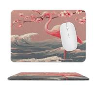 MSYKANIX Fantasy Beautiful Great Waves Soft Stitched Edge Mouse Pad,Abstract Colorful Ocean Waves Flamingo Japanese Cherry Blossom Non-Slip Mousepad for Office,Home 20x24 cm
