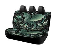 MSYKANIX Fantasy Colorful Dragon Car Cover Set for Rear Bench Seat with Polyester,Abstract Cool Boho Spring Garden Plant Floral Daisy Starry Sky Moon Back Covers Universal