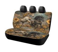MSYKANIX Fantasy Colorful Horse Car Rear Seat Covers Interior for Trucks SUV,Abstract Beautiful Wildlife Aztec Horses Butterfly Floral Sunflowers Automotive Accessories