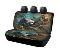 MSYKANIX Fantasy Colorful Panda Car Rear Seat Covers Interior for Trucks SUV,Abstract Rustic Gothic Skull Summer Tropical Jungle Cute Animal Parrot Automotive Accessories