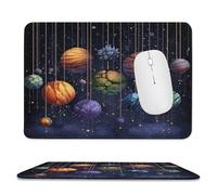 MSYKANIX Fantasy Colorful Planet Non-Slip Mousepad,Abstract Beautiful Outer Space Galaxy Starry Sky Planets with Most Types of Mouse,Stitched Edges for Decoration 20x24 cm