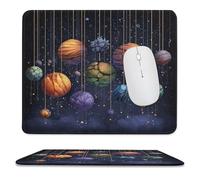 MSYKANIX Fantasy Colorful Planet Soft Stitched Edge Mouse Pad,Abstract Beautiful Outer Space Galaxy Starry Sky Planets Non-Slip Mousepad for Office,Home 25x30 cm