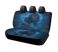 MSYKANIX Fantasy Cool Lion Car Rear Seat Covers Interior for Trucks SUV,Abstract Colorful Forest Night Mountain Animal Lions Full Moon Automotive Accessories