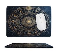 MSYKANIX Fantasy Watercolor Constellation Soft Stitched Edge Mouse Pad,Abstract Beautiful Boho Galaxy Night Starry Sky Non-Slip Mousepad for Office,Home 20x24 cm