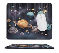 MSYKANIX Fantasy Watercolor Planet Soft Stitched Edge Mouse Pad,Beautiful Abstract Outer Space Galaxy Starry Sky Planets Non-Slip Mousepad for Office,Home 25x30 cm