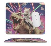 MSYKANIX Funny Abstract Dinosaurs Soft Stitched Edge Mouse Pad,Cute Colorful Outer Space Galaxy UFO Cat Wild Animal Dinosaurs Non-Slip Mousepad for Office,Home 25x30 cm