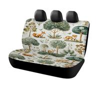 MSYKANIX Funny Cartoon Fox Car Rear Seat Covers Interior for Trucks SUV,Cute Colorful Woodland Plant Trees Floral Animal Birds Deer Moose Automotive Accessories