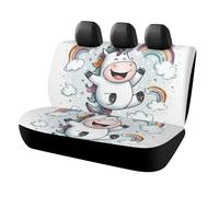 MSYKANIX Funny Cartoon Unicorn Car Rear Seat Covers Interior for Trucks SUV,Cute Colorful Animal Unicorn Beautiful Clouds Rainbows Automotive Accessories