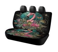 MSYKANIX Modern Abstract Flamingo Car Cover Set for Rear Bench Seat with Polyester,Colorful Cute Geometric Art Floral Butterfly Pink Animals Flamingo Back Covers Universal