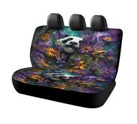 MSYKANIX Modern Abstract Panda Car Rear Seat Covers Interior for Trucks SUV,Realistic Colorful Plant Leaves Flower Daisy Cute Animal Panda Automotive Accessories