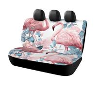MSYKANIX Modern Beautiful Flamingo Car Cover Set for Rear Bench Seat with Polyester,Rustic Colorful Tropical Jungle Animal Flamingos Spring Garden Flower Back Covers Universal