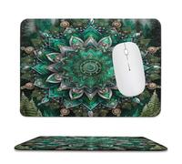 MSYKANIX Modern Colorful India Mandala Soft Stitched Edge Mouse Pad,Rustic Abstract Christmas Theme Floral Decor Pine Trees Non-Slip Mousepad for Office,Home 20x24 cm