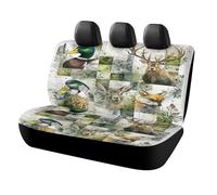 MSYKANIX Modern Cute Mallard Duck Car Cover Set for Rear Bench Seat with Polyester,Watercolor Rustic Hunting Theme Cabin Animal Deer Moose Fox Back Covers Universal