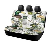 MSYKANIX Modern Rustic Mallard Duck Car Cover Set for Rear Bench Seat with Polyester,Watercolor Cute Hunting Theme Cabin Wildlife Deer Moose Bird Back Covers Universal