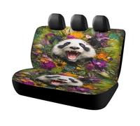 MSYKANIX Modern Watercolor Panda Car Rear Seat Covers Interior for Trucks SUV,Realistic Abstract Plant Leaves Floral Daisy Cute Animal Panda Automotive Accessories