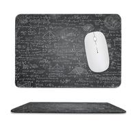 MSYKANIX Realistic Graffiti Math Soft Stitched Edge Mouse Pad,Modern Rustic Black White Geometric Equation Mathematical Non-Slip Mousepad for Office,Home 20x24 cm