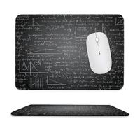 MSYKANIX Realistic Modern Math Soft Stitched Edge Mouse Pad,Rustic Graffiti Black White Geometric Equation Mathematical Non-Slip Mousepad for Office,Home 20x24 cm