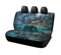 MSYKANIX Realistic Rustic Bear Car Rear Seat Covers Interior for Trucks SUV,Cabin Colorful Spring Forest Mountain Pine Tree Animal Brown Bear Automotive Accessories