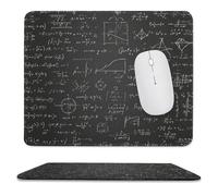 MSYKANIX Realistic Rustic Math Non-Slip Mousepad,Graffiti Modern Black White Geometric Equation Mathematical with Most Types of Mouse,Stitched Edges for Decoration 25x30 cm