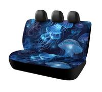 MSYKANIX Rustic Beautiful Jellyfish Car Cover Set for Rear Bench Seat with Polyester,Colorful Fantasy Ocean Underwater World Animal Nautical Jellyfish Back Covers Universal