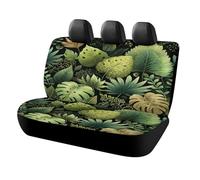 MSYKANIX Rustic Colorful Plant Car Rear Seat Covers Interior for Trucks SUV,Realistic Nature Theme Tropical Jungle Botanical Green Palm Leaves Automotive Accessories