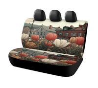 MSYKANIX Rustic Colorful Tulip Car Rear Seat Covers Interior for Trucks SUV,Beautiful Cartoon Italian Town Spring Garden Floral Tulips Automotive Accessories