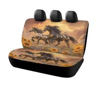 MSYKANIX Rustic Modern Horse Car Rear Seat Covers Interior for Trucks SUV,Beautiful Colorful Wildlife Aztec Horses Floral Sunflowers Sunset Automotive Accessories