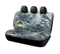 MSYKANIX Rustic Vintage Bird Car Rear Seat Covers Interior for Trucks SUV,Colorful Cute Christmas Theme Plant Pine Leaf Pinecone Flower Birds Automotive Accessories