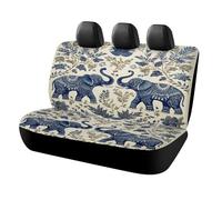 MSYKANIX Vintage Abstract Elephant Car Cover Set for Rear Bench Seat with Polyester,Rustic Cute Indian Mandala Plant Floral Boho Animal Elephant Back Covers Universal