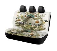 MSYKANIX Vintage Abstract Windmill Car Cover Set for Rear Bench Seat with Polyester,Modern Rustic Farmhouse Barn Cow Spring Garden Butterfly Floral Daisy Back Covers Universal