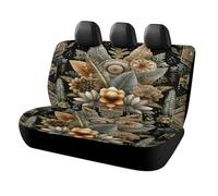 MSYKANIX Vintage Rustic Flower Car Cover Set for Rear Bench Seat with Polyester,Abstract Geometric Art Decor Boho Indian Mandala Spring Garden Floral Back Covers Universal