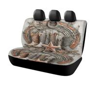 MSYKANIX Vintage Rustic Texas Star Horseshoe Car Rear Seat Covers Interior for Trucks SUV,Colorful Wooden Board American Western Cowboy Boots Hat Automotive Accessories