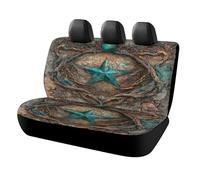 MSYKANIX Vintage Rustic Texas Star Print Car Cover Set for Rear Bench Seat with Polyester,Abstract Colorful American Western Farmhouse Texas Star Cowboy Back Covers Universal