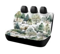 MSYKANIX Woodland Watercolor Deer Car Rear Seat Covers Interior for Trucks SUV,Rustic Cabin Spring Forest Mountain Pine Trees Animal Moose Automotive Accessories