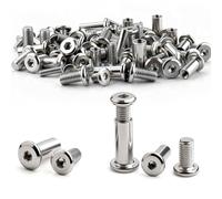 msymsyu 42 Pcs Cabinet Connectors Bolts M6x40mm Sleeve Nuts (21 Barrel Nuts and 21 Furniture Bolts) Stainless steel A2 V2A Connecting Inter Screws m6 for Furniture Wooden Bookcases Coat-racks