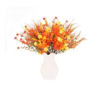 msymsyu Artificial Flowers 7Bundles Autumn Decorations 36cm Artificial Autumn-Lavender Autumn-Eucalyptus Camellia Autumn Sharp Leaf Spike Eucalyptus Chrysanthemum Flower for Living Room Office Wedding