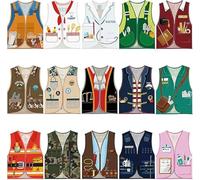 MSYU 15 PCS Kids Community Helper Dress Up Vest Career Costumes Career Cosplay Clothes Pretend and Play Costume for Kids Dress up