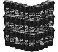 MSYU 30 Pcs Employee Appreciation Gift Thank You Gift for Team Building Gifts 470 ml Plastic Coffee Cup with Lid Inspirational Tumbler Travel Mug for Coworker Staff Teacher Group (Black)