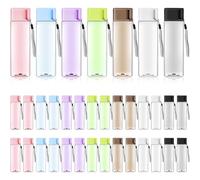 MSYU 35 Pcs Water Bottle Bulk, 500 ml Plastic Sports Bottles with Handle Strap, Portable Gym Water, Large Travel Leak-proof Drinking Bottles for School, Travel, Fitness