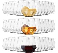 MSYU 40 Pack 350ml Plastic Wine Glasses, 12oz Diamond Stemless Drinking Glasses Tumbler, Reusable Vintage Stemless Cups for Champagne, Catering, Weddings