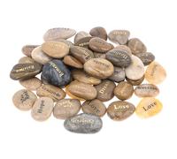 MSYU 50 Pcs Engraved Inspirational Stones, 5-8cm Motivational Keepsake, Sentimental Gifts, Different Words Message Pebbles, Gratitude Healing You Rock Ornament, Wholesale Price (2"-3") each