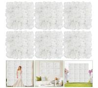 MSYU 6 Pcs Rose Floral Wall 3D Silk Flower Wall Panels Decorative Faux Flower Wall Background for Wedding Home Decoration Background Shop Party Photo Arrangement (White)