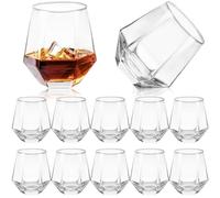 MSYU Drinking Tumblers Set of 12 | 390ml | Stemless Wine Glasses Gift Pack | Cocktails, Drinks, Juices