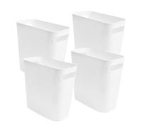 MSYU White Trash Can with Handle,4 Pack 5.7 liter Small Trash Bin,Slim Garbage Can,1.5 Gallon Waste Basket for Office, Kitchen, Livingroom, Bathroom, Bedroom