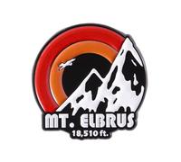 Mt. Elbrus 18,510 Ft Enamel Lapel Pin Badge 3 x 3cm Mountain Summit Design With Snow Peak Artwork Adventure Travel Souvenir Brooch For Hiking Climbers Outdoors