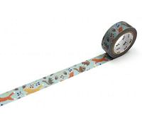 MT ex 'Embroidery Fox and Squirrel' Washi Masking Tape 15mm x 7m - 1 roll