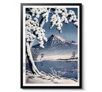 Mt Fuji After Snow at Tagonoura Bay by Kawase Hasui, Traditional Japanese Woodblock Wall Art, Ukiyo-E Illustration, Winter Landscape Poster, Archival Matte, A4 (Print Only) - 29.7x21cm